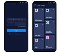 Booking app on a phone